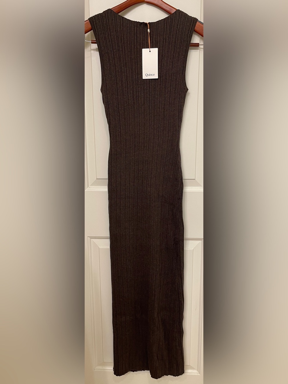 Quince Cotton Cashmere Ribbed Sleeveless Midi Dress - Picture 6 of 6